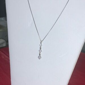 Kay Jewelers Sterling Silver Necklace with Clear Stones